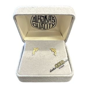 Vintage 14k Gold Dolphin Stud Earrings